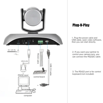 Aibecy 1080P HD USB Video Konferencijos, Kamera, 10X Optinis Zoom AF Auto Scan (Plug-N-Play su Infraraudonųjų spindulių Nuotolinio Valdymo įmonėms,