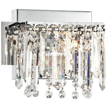 Aikštėje Kristalų Modernios Sienos Lempos LED Aišku, Cristal Sconce Šviesos Patalpų Art Deco Vonios Veidrodis Veranda Fojė Kambarį Viešbutyje