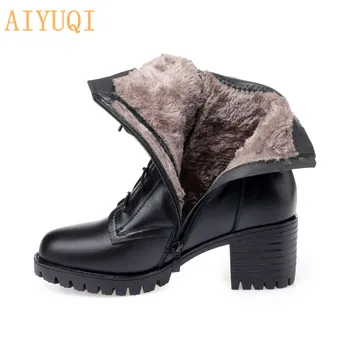 AIYUQI Bateliai moterims, natūralios odos 2020 naujas žiemos armijos batai karinės Moterų Martin batai moterims karvės odos batai moterims