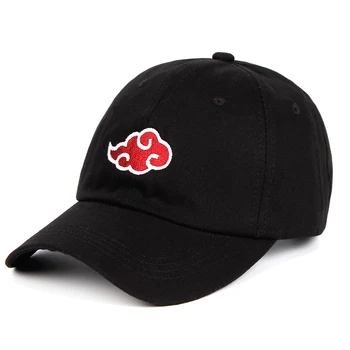 Akatsuki tėtis skrybėlę Anime Naruto Akatsuki Logotipas Medvilnė, siuvinėjimo Beisbolo kepuraitę Snapback Unisex Vasaros lauko, laisvalaikio kepurės