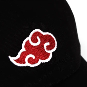 Akatsuki tėtis skrybėlę Anime Naruto Akatsuki Logotipas Medvilnė, siuvinėjimo Beisbolo kepuraitę Snapback Unisex Vasaros lauko, laisvalaikio kepurės
