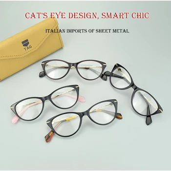 Akiniai, rėmeliai moterų Katės Trumparegystė retro mados prekės ženklo ŽYMEKLĮ metaliniai akinių rėmeliai moterų kompiuteriu, akiniai Skaitymui oculos de gra