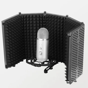 Akustinės Sulankstomos 5 Pultas Mikrofonas Atskirai Shield Garso Absorbavimo Putų Skydelis Naudoti Įrašymo Studija