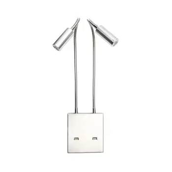 Aliuminio USB LED Naktiniai Skaityti Sienos Lempos Šviesos su USB Įkrovimo lizdas Miegamojo Sienos Sconce Namų Kambarį Viešbutyje