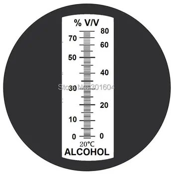 Alkoholio refraktometru 0-80% V/V Alkoholio testeris Vyno refraktometru RHV-80ATC su kieto bylą