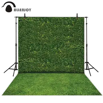 Allenjoy fotografijos backdrops pobūdžio žali lapai sienos žolės portretas, peizažas fotografijos fonas photocall photobooth