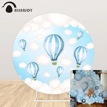 Allenjoy karšto oro balionas apvalus fone padengti krikšto sky cloud baby shower vaiko gimtadienio individualizuotos fono photocall