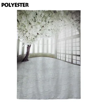 Allenjoy photophone fone balta gėlė, medis, patalpų, langų durų blizgesį švarus, sąžiningas vestuvių photocall fotografijos backdrops