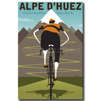 Alpe Kalnų Dviratį Bike Ride Vintage Retro Kraft Meno Drobė Plakatas, Tapyba Sienos Nuotrauka Spausdinimo Namų Miegamojo Puošmena Artwor