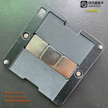 Amaoe Magnetinio BGA Reballing Platforma Padėties nustatymo Plokštė Su 0.12 mm Storio Trafaretas už iPhone11/Pro/Max Reballing Rinkinys