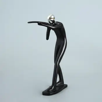 [Amatų] Šiuolaikinių Abstrakti Skulptūra Stalo teniso Ping-pong žaidėjas pav modelis Statula Meno Drožyba Dervos Statulėlės Namų Dekoracijos