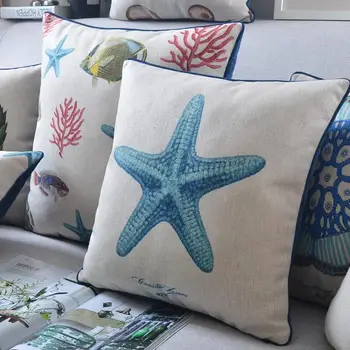 Amerikos Viduržemio jūros Dumbliai Žvaigždė Skalbiniai, pagalvės, padengti žuvies pagalvėlė padengti juosmens mesti pagalvės namų dekoro sofos pagalvėlės