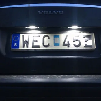 AmmToo 2vnt Canbus Automobilio LED licenciją plokštelės Šviesos Žibintas Galinis Volvo S80 XC90 S40 V60 XC60 S60 C70 V50 V70 XC70 Balta