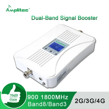 Amplitec 70dB GSM Kartotuvas 2G 3G 4G Signalo Stiprintuvas Dual Band Mobiliojo ryšio Signalo LTE Korinio ryšio Stiprintuvas GSM, DCS 900 1800 + LCD Ekranas