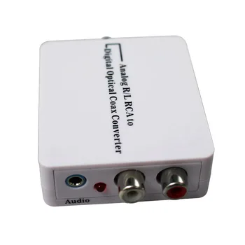 Analoginis Skaitmeninis Optinis Bendraašius Toslink Signalu, RCA L/R Audio Adapteris Keitiklis su nuolatinės srovės kabelis