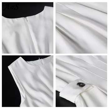 Anbenser 2021 Mados Moterų Suknelė Vasaros Kietas Baltas Juodas Elegantiškas Atsitiktinis Suknelės, Šaliai, O Kaklo, Rankovių Bakas Sundresses Moteris