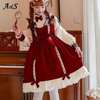 Anbenser Gothic Lolita Suknelė Retro Viktorijos Viduramžių Nėriniai Juoda Raudona Suknelės Moterims Princesė Suknelė Mergina, Helovyno Cosplay Kostiumas