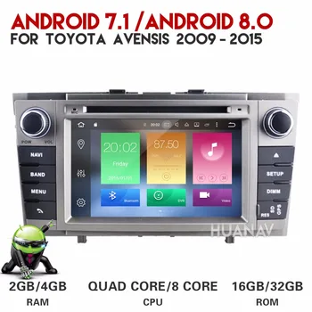 Android8.0 4GB+32GB/Android7.1 2 GB+16 GB Automobilio DVD grotuvas GPS navigacija Toyota Avensis T27 2009-m. GPS Navigacijos Galvos Vienetas
