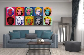 Andy Warholas 10pc Marilyn Monroe Sienos Meno Aliejaus Tapybai Spaudinių Tapybos Ant Drobės be Rėmelio Nuotraukas Kambarį DOVANA Kraštovaizdžio