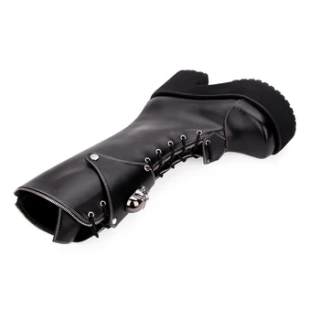 Angeliškas leidyklos Gothic Punk Lolita stiliaus Karšto Pardavimo batai Aukštu Kulnu Kelio ilgi Batai Sagtis Dirželiai Stora Platforma boosSize35-910 46