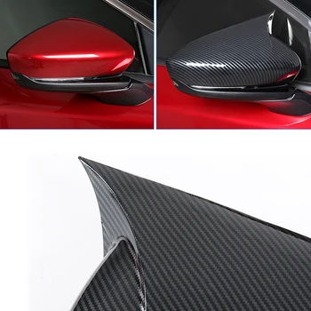 Anglies Pluošto ABS galinio vaizdo Veidrodžio Rėmo Apdaila Tinka 2019 2020 Mazda 3 Veidrodį Apima Lipdukai, Eksterjero Dalys, Optikos 2vnt