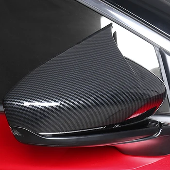 Anglies Pluošto ABS galinio vaizdo Veidrodžio Rėmo Apdaila Tinka 2019 2020 Mazda 3 Veidrodį Apima Lipdukai, Eksterjero Dalys, Optikos 2vnt