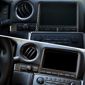 Anglies Pluošto Automobilio Konsolės Rėmelio Lipdukai nissan GTR R35 2009-m. LHD RHD Naršymo Skyde Automobilių Stiliaus interjero apdaila