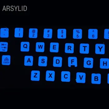 Anglų naktinė lempa klaviatūros aplinkosaugos ¾enklelis, anglų kalbos Nešiojamojo kompiuterio klaviatūra Apima, cool blue 
