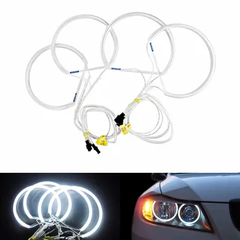 ANGRONG CCFL Angel Eyes Lempos Šviesos Žiedas Baltas Apšvietimas Ne Projektoriaus BMW E46 Coupe Sedanas