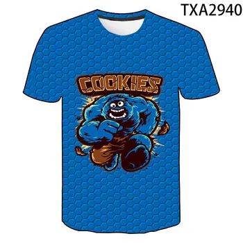 Animacinių filmų Cookie Monster Šalies 3D T Marškinėliai Atsitiktinis Berniukas mergaitė Vaikai Mados Streetwear Atspausdintas T-shirt Vyrams, Moterims, Vaikams Viršūnes Tee