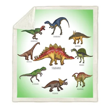 Animacinių Filmų Dinozaurų Mesti Antklodę, Lova, Sofa-Dino Gyvūnų Super Minkštas Šiltas Žiemą Vilnos Lovatiesė Vaikai, Vaikas, Suaugęs Sofos Antklodė