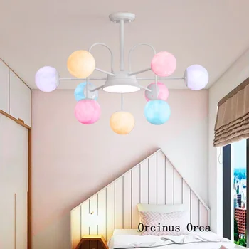 Animacinių filmų kūrybos spalvos balionas liustra Mergina, Miegamojo, vaikų kambario lempos puikus apdailos saldainiai spalvos kamuolys Liustra