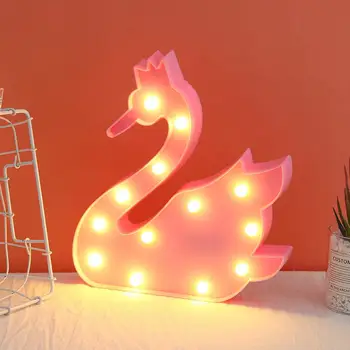 Animacinių filmų Nakties Žiburiai Swan LED Stalo Lempa Vaikų Miegamasis Apdaila
