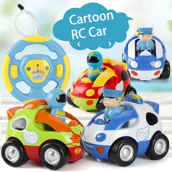 Animacinių filmų RC Automobilių Žaislas Su Garso ir Šviesos Kūdikių Nuotolinio Valdymo Mielas Automobilių Žaislai, Elektriniai RC Policijos Transporto priemonės, Žaislai Vaikams, Dovanos