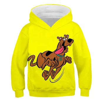 Animacinių filmų Scooby Doo Hoodies Berniukas Mergaitė 3D Spausdinimo Atsitiktinis Gobtuvu Palaidinukė Harajuku juokinga Streetwear Vaikai Anime hip-hop Viršūnės