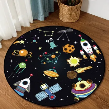 Animacinių filmų vaikams kilimų planetos kosminis laivas kambarį neslidus miegamasis vaikai žaidžia žaidimų palapinė kilimas