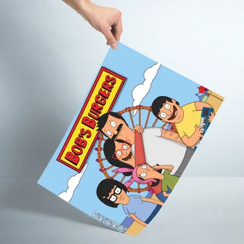 Anime Bobs Mėsainiai Plakatas Užsakymą Satino Plakato spauda audinys audinys sienos plakatas spausdinimo Šilko Audinio Spausdinimo be Rėmelio Miegamojo Puošmena