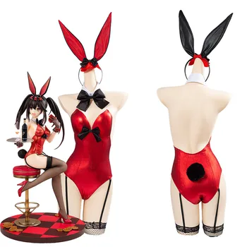 Anime Dienos Kulka Tokisaki Kurumi Cosplay Kostiumas Bunny Mergina Jumpsuit Komplektus Helovinas Karnavaliniai Kostiumai