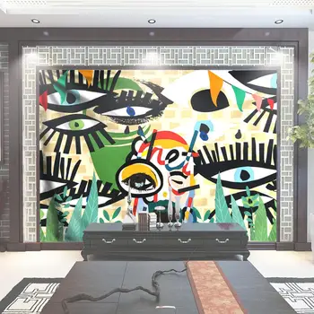 Anime Grafiti Blakstienos Abstrakčią Mozaiką Anime Sienos Kabo Boho Hipių Sienos Gobelenas Didelis tapisserie murale tissus 200*300CM