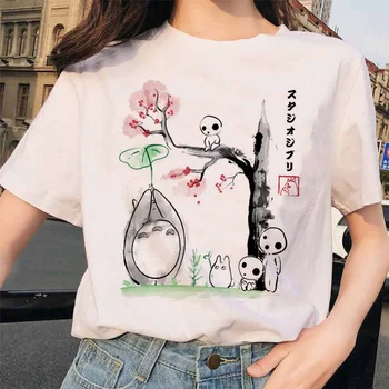 Anime Hayao Miyazaki moterų marškinėliai harajuku Naujas totoro Atkakli Toli Studio Ghibli femme marškinėliai Japonijos moterų ulzzang marškinėlius
