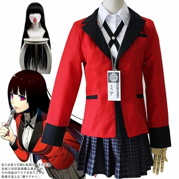 Anime Merginos Kakegurui Yumeko Sukelti Cosplay Kostiumų Laimingas Sumaištį Japonijos Mokyklinę Uniformą Helovinas Šalis Drabužiai