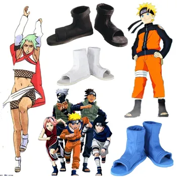 Anime Naruto cosplay osplay Batai Juodi batai mėlynos spalvos bateliai, balti bateliai naruto batai Helovinas