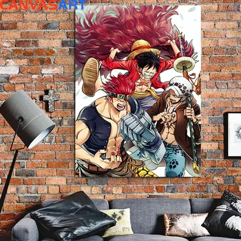 Anime Plakatas Vienas Gabalas Plakatas Luffy Trafalgaro Teisės ir Vaikas Manga Tapybos Lipdukas Sienos Dekoracija Kambarį Berniukas Dovana
