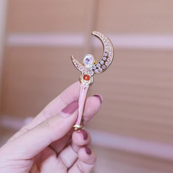 Anime sailor moon kristalų stick lazdele lazdelė sagė ženklelis pin reikmenys, papuošalai