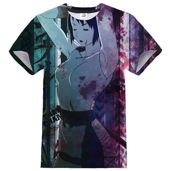Anime T-shirt Samurai Champloo 3D Spausdinimo Streetwear Vyrai Moterys Mados O-Kaklo trumpomis Rankovėmis Marškinėlius Hip-Hop Marškinėlius Sporto Tees Viršūnės