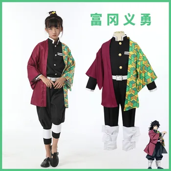 Anime Vaikams Demon Slayer Kimetsu nr. Yaiba Tanjirou Kamado Nezuko Tsuyuri Kanawo Cosplay Kostiumų Kimono Vienodas Vaikų Drabužių Rinkinys