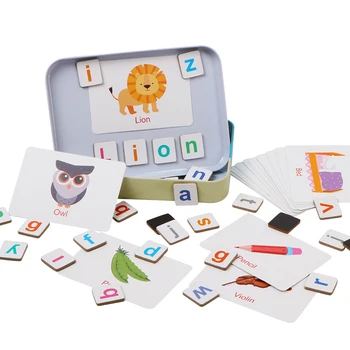 Ankstyvojo švietimo žaislai Magnetinio abėcėlė rašybos vaikų švietimo žaislai, lavinimo Montessori medžiaga