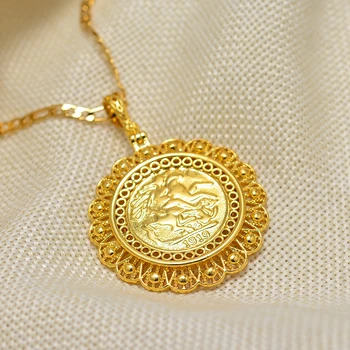 Annayoyo 24K Jungtinės Karalystės George V monetų Karoliai pakabukas Jewerly Žmogui Moterų Britų atminimo ženklelis papuošalai dovana