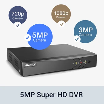 ANNKE 2MP HD Vaizdo Apsaugos Sistemos 8CH H. 265+ 5MP Lite DVR Su 8X 1080P Protingas IR Kulka Vandeniui Stebėjimo Kameros CCTV Kit