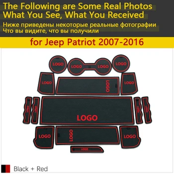 Anti-Slip Gumos Puodelio, Pagalvėlės, Durų Groove Kilimėlis Jeep Patriot Laisvė 2007~2016 2008 2010 2012 Priedai kilimėlis telefono